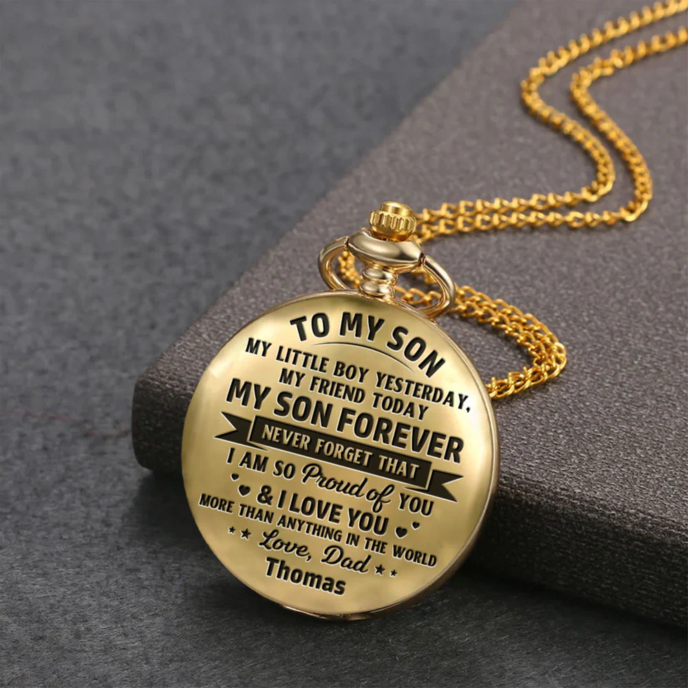 My Son Forever - Personalized Custom Pocket Watch - Image 4