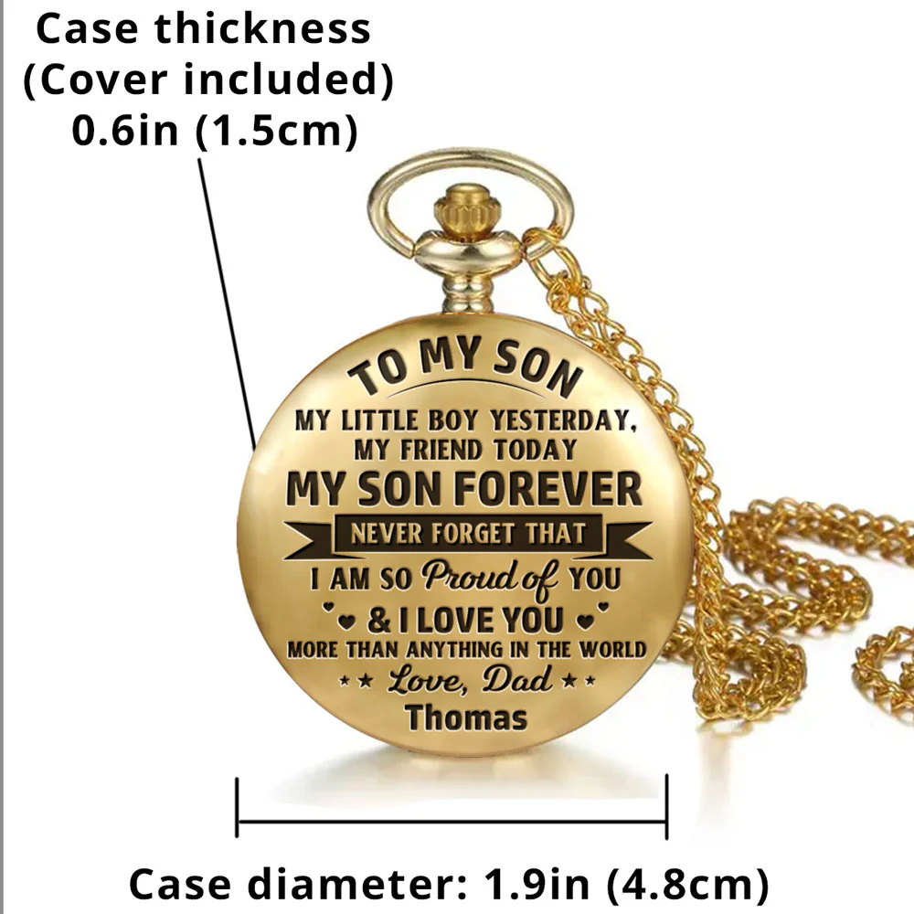 My Son Forever - Personalized Custom Pocket Watch - Image 5