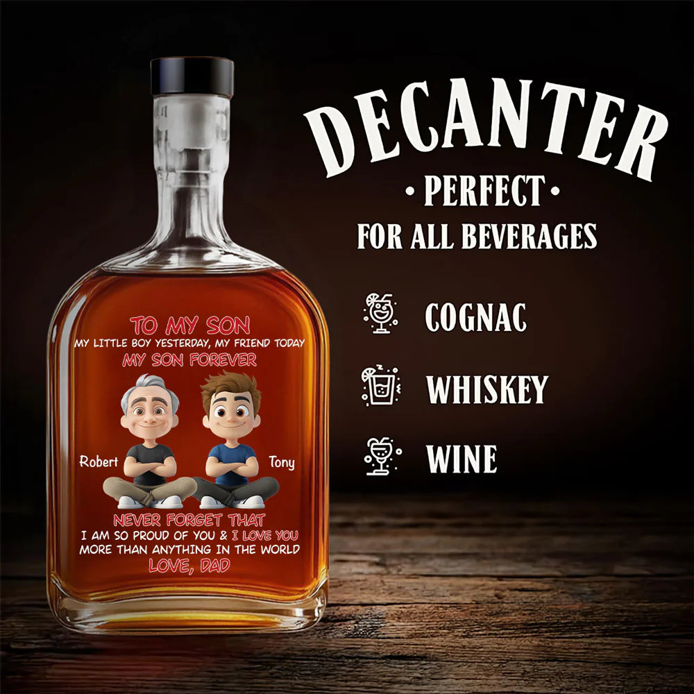 My Son Forever - Personalized Custom Spirits Decanter - Image 3