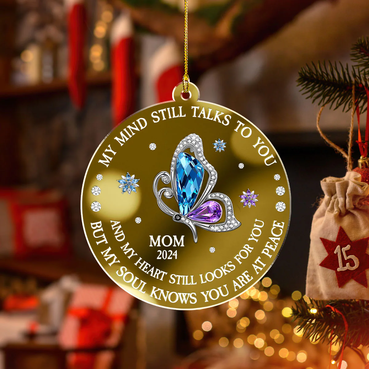 My Soul Knows You Are At Peace - Personalized Custom Mirrored Acrylic Ornament - Image 5