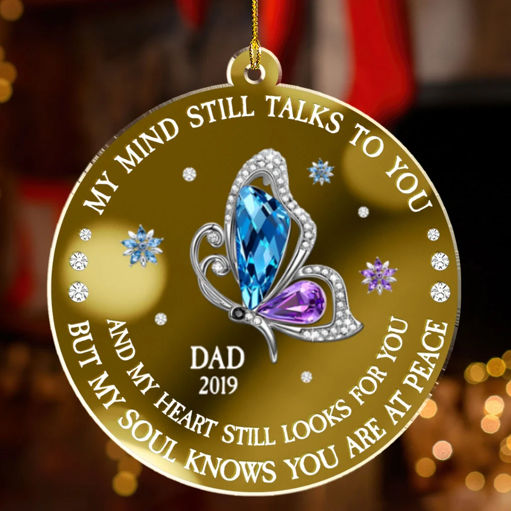 My Soul Knows You Are At Peace - Personalized Custom Mirrored Acrylic Ornament - Image 6