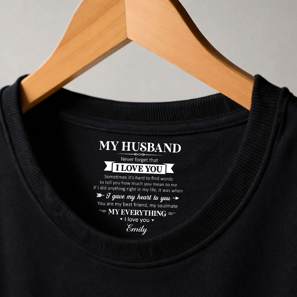 My Soulmate And My Everything - Personalized Custom Inside Neck Print T-Shirt - Image 2