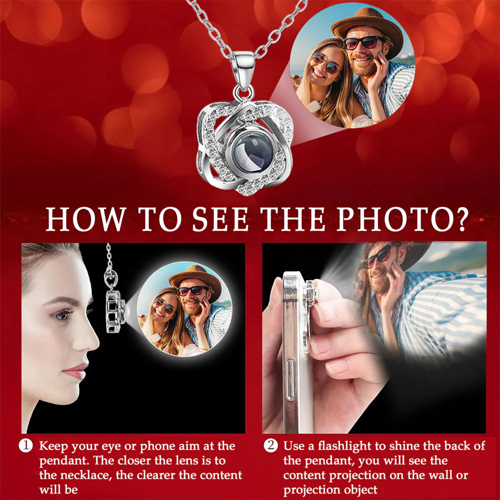My Soulmate My Everything - Personalized Custom Preserved Rose With Projection Necklace - Image 5