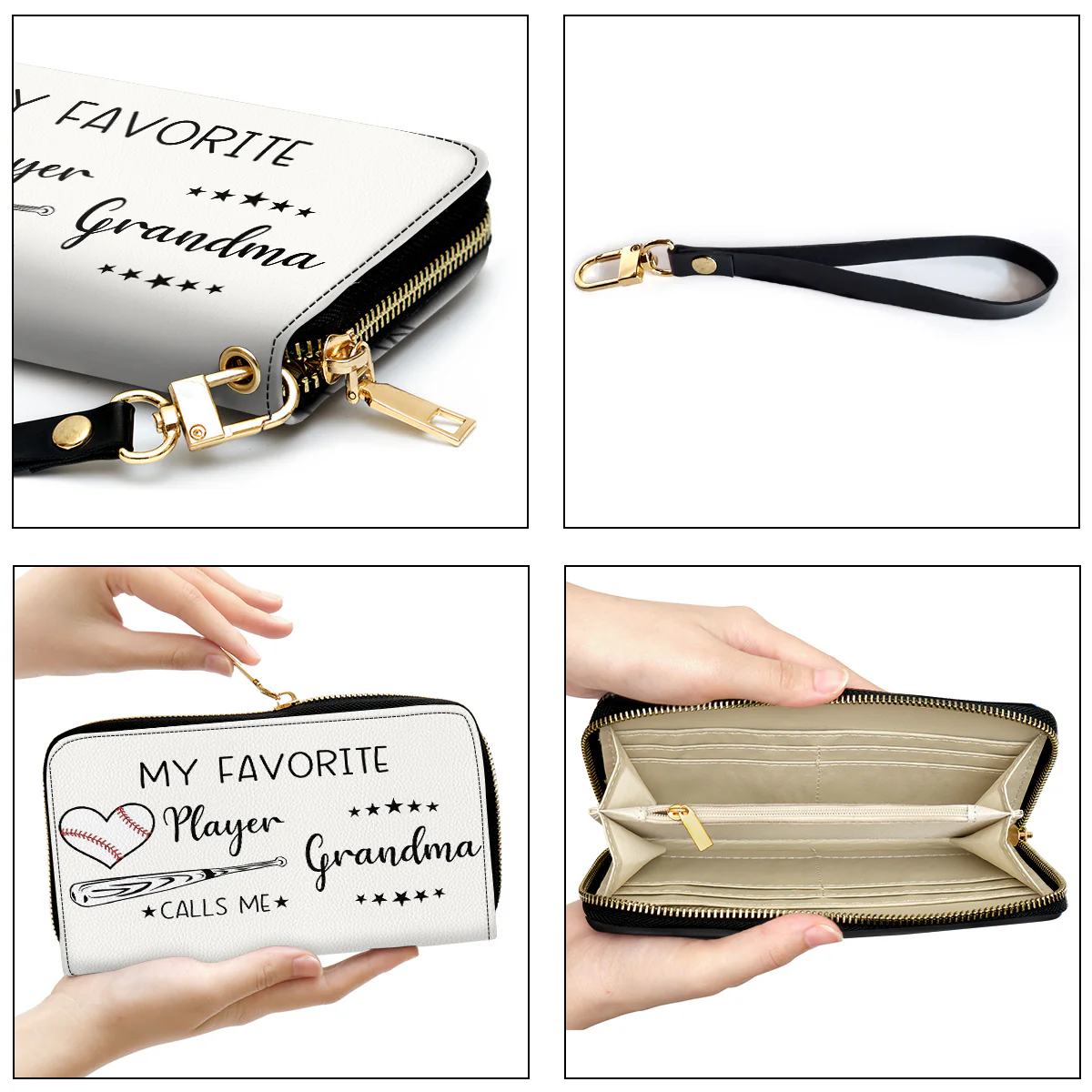 My Star Player Calls Me Grandma - Personalized Custom Leather Wallet - Image 4