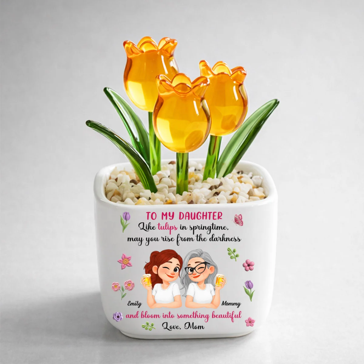 My Sweet Tulip Girl - Personalized Custom Glass Everlasting Tulips - Image 10