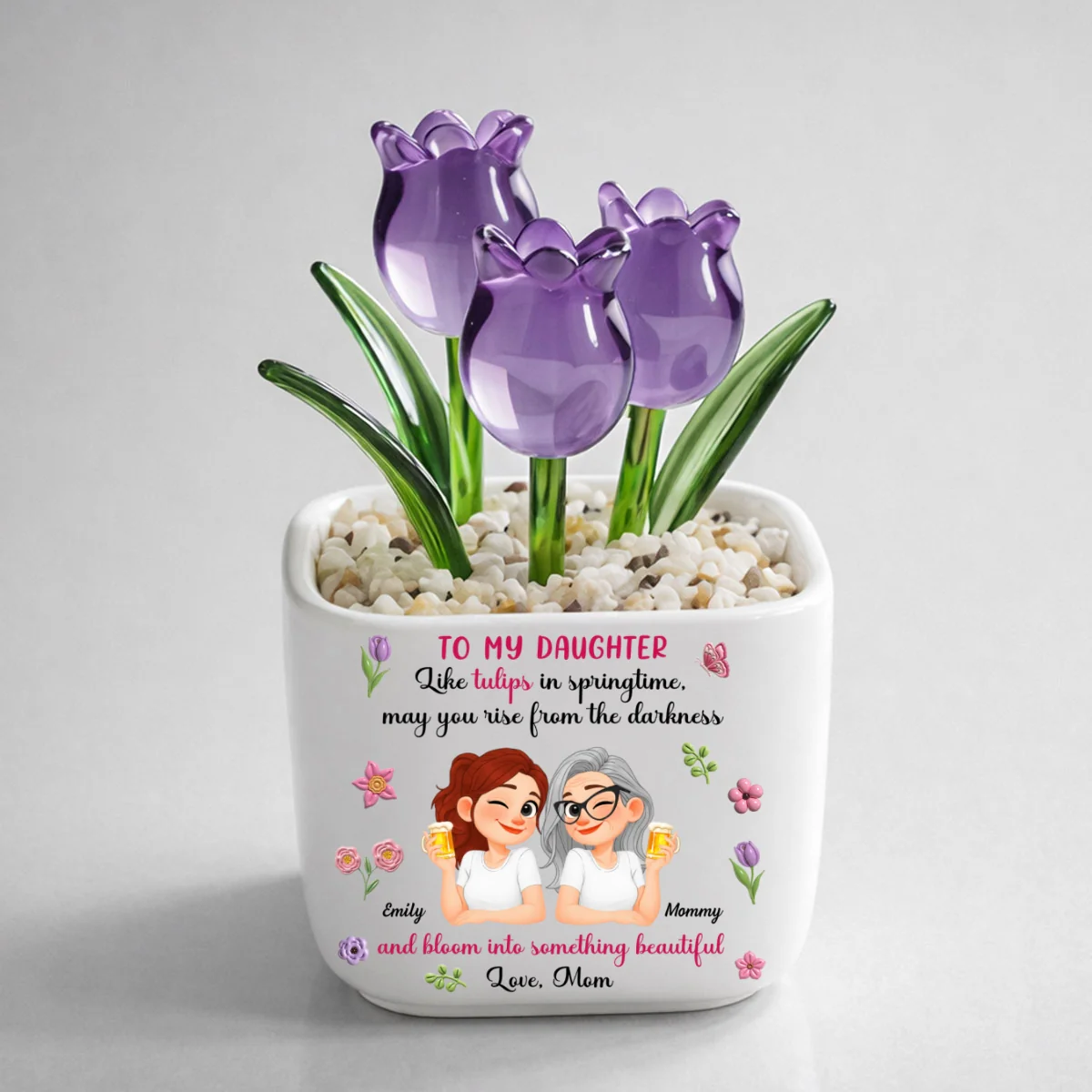My Sweet Tulip Girl - Personalized Custom Glass Everlasting Tulips - Image 9