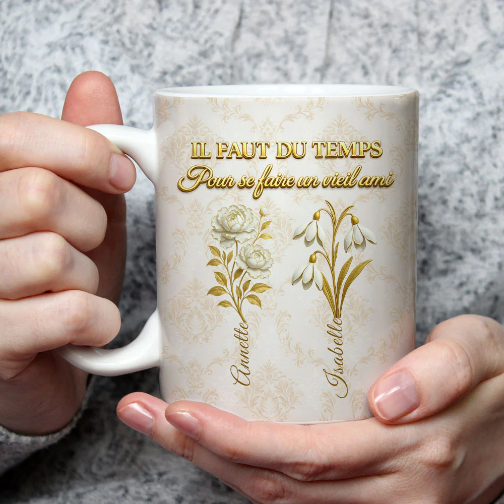 My Vintage Friend French - Personalized Custom Coffee Mug - Image 2