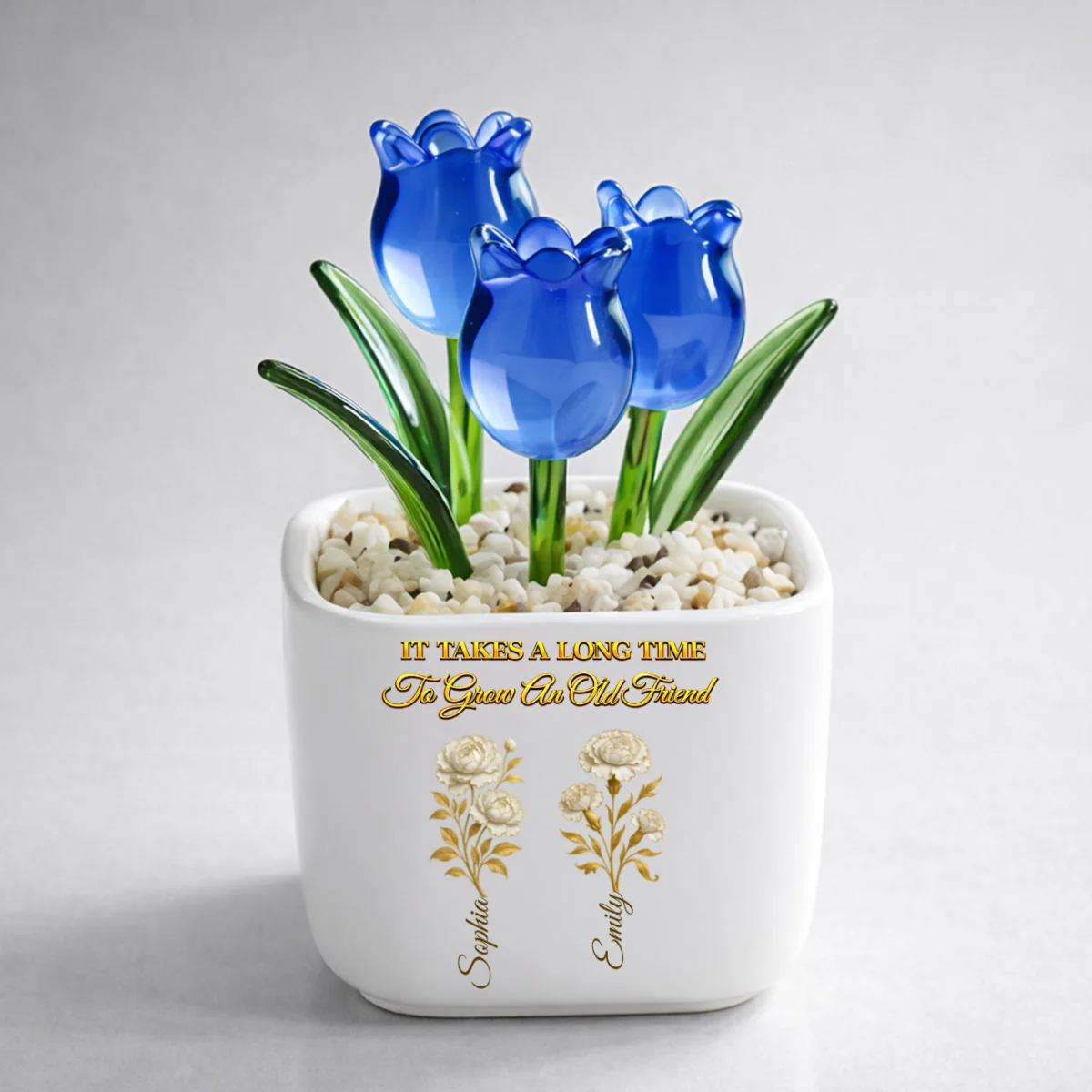 My Vintage Friend - Personalized Custom Glass Everlasting Tulips - Image 6