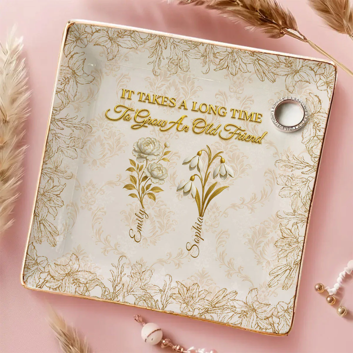 My Vintage Friend - Personalized Custom Jewelry Dish - Image 2