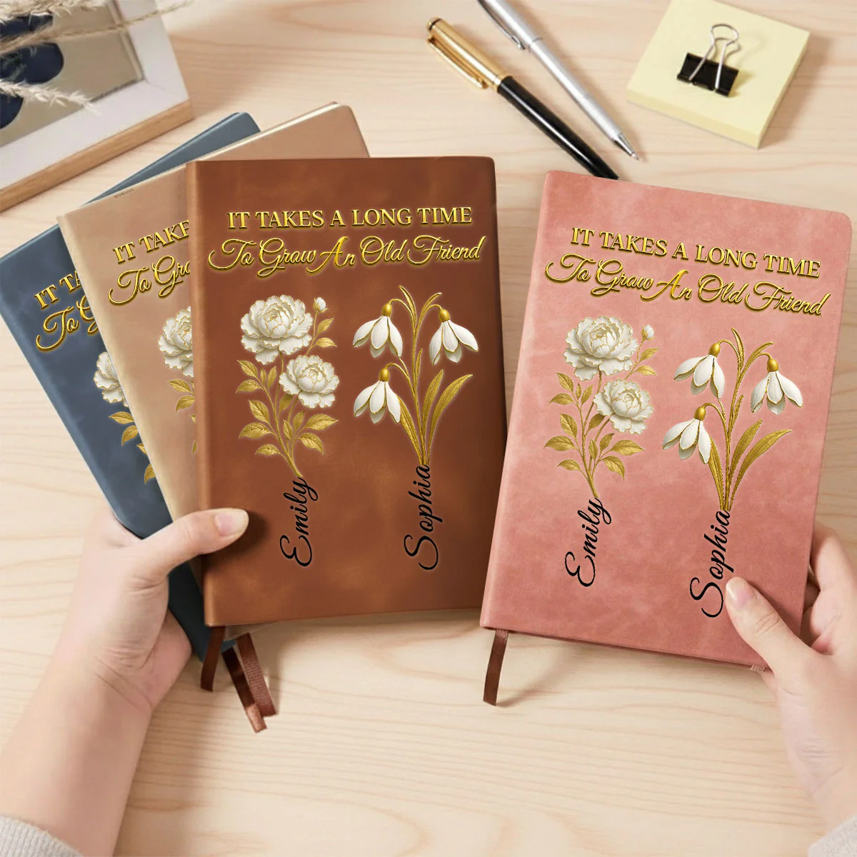 My Vintage Friend - Personalized Custom Leather Journal - Image 3