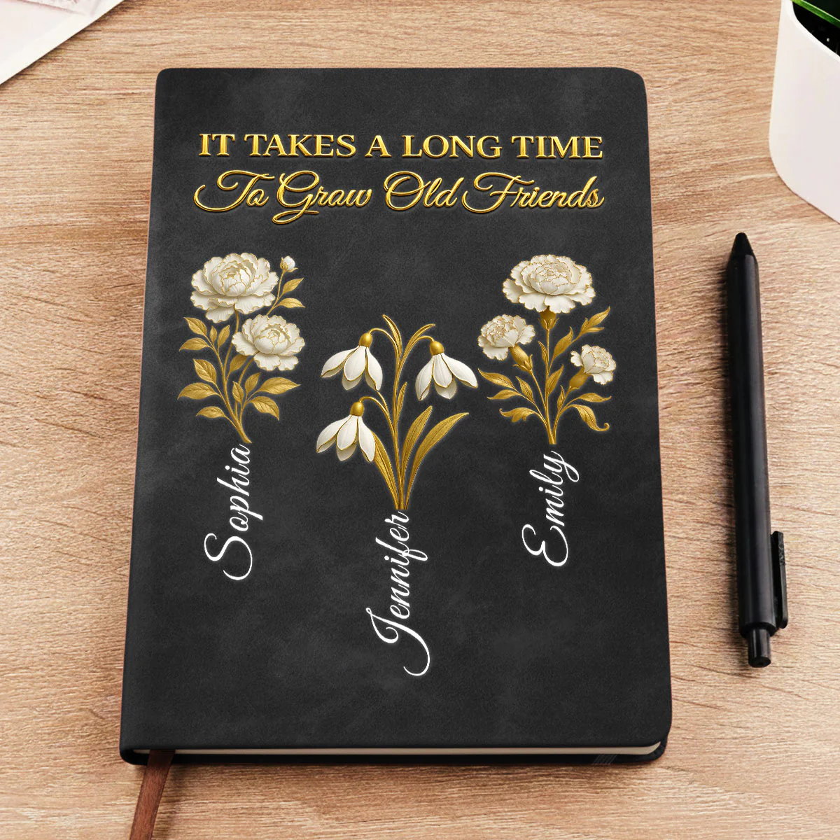 My Vintage Friend - Personalized Custom Leather Journal - Image 4