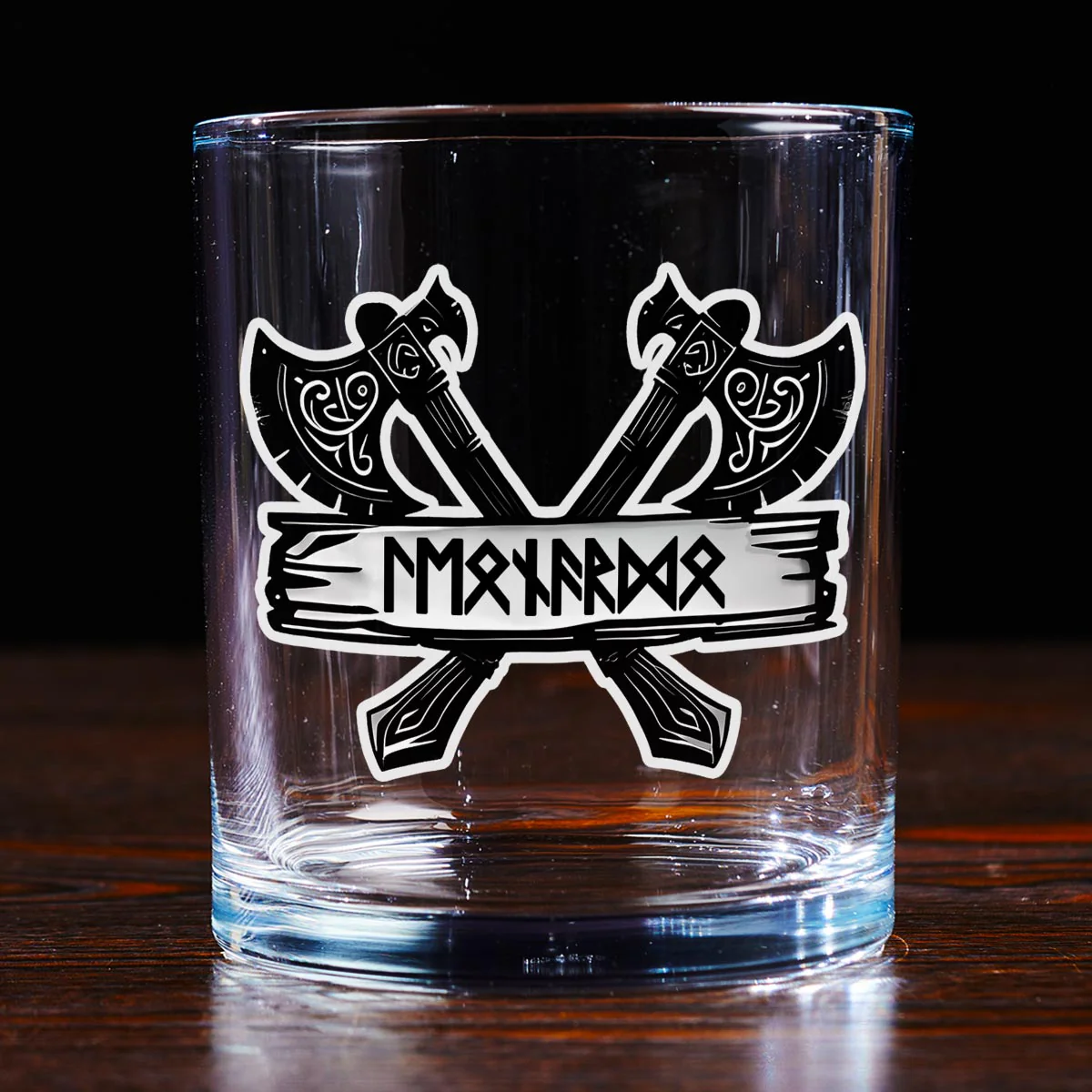 Name In Viking Runes - Personalized Custom Whiskey Glass - Image 3