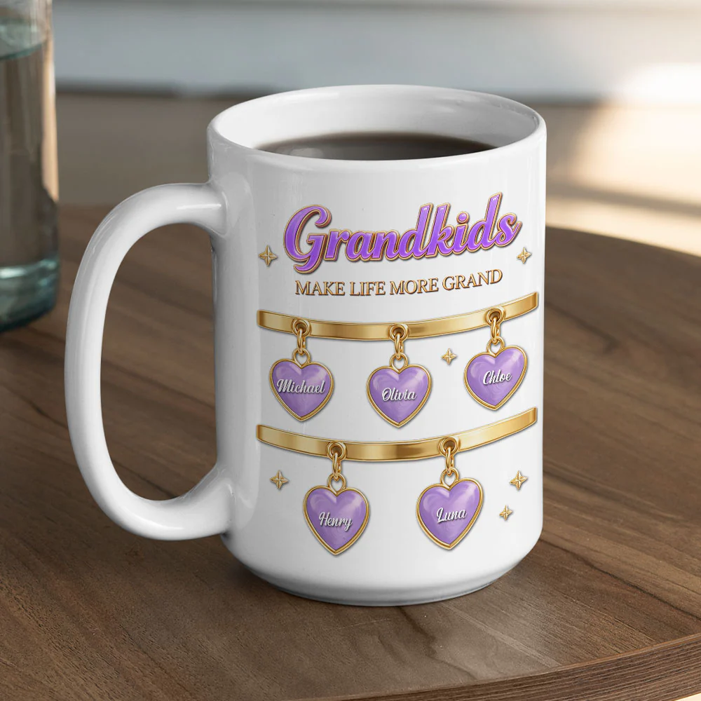 Nana Hearts - Personalized Custom 3D Inflated Effect Mug - Image 5