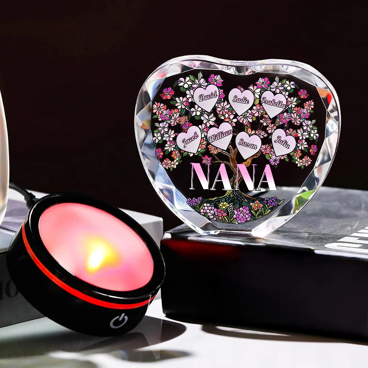 Nana Is The Best - Personalized Custom Crystal Led Light - Image 5