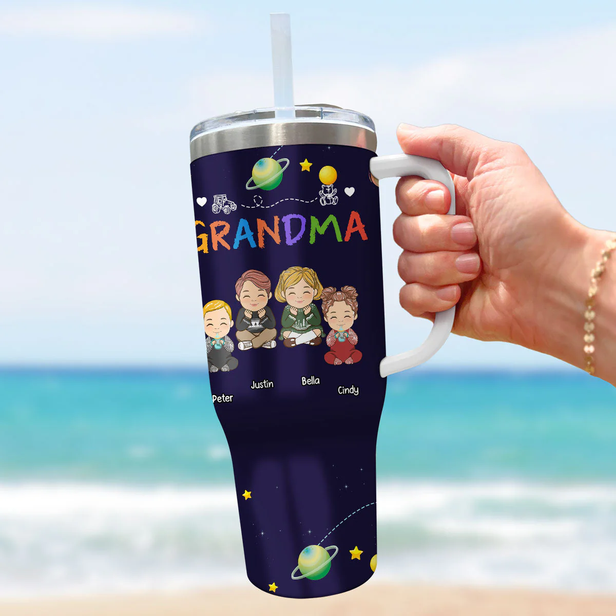 Nana Papa Mommy Daddy - Personalized Custom 40 Oz Tumbler - Image 4