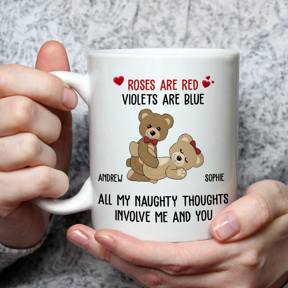 Naughty Thoughts - Personalized Custom Coffee Mug - Image 3