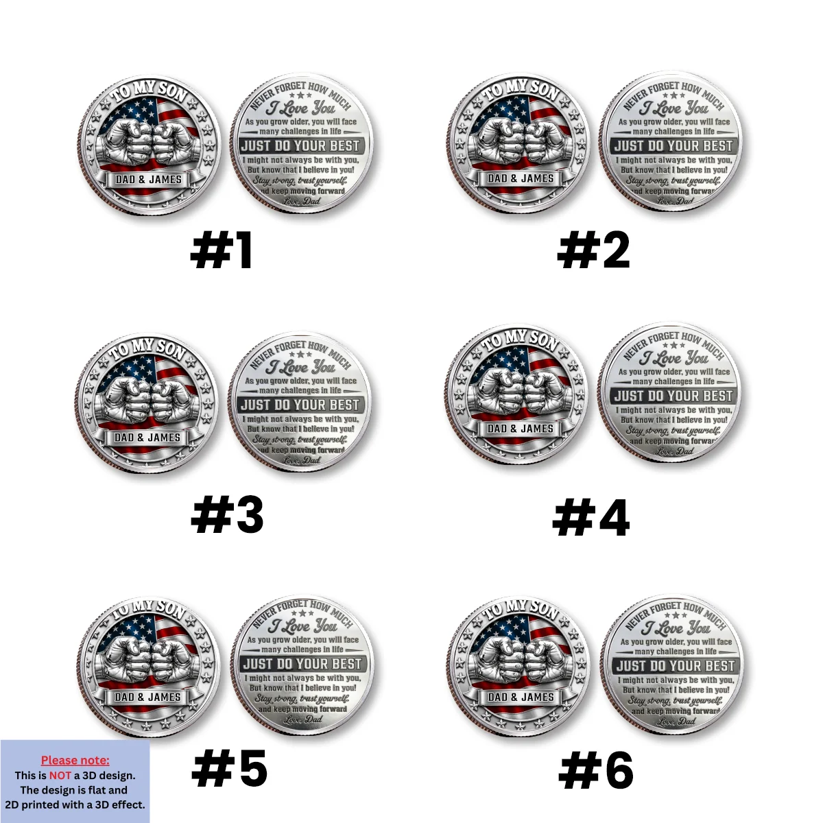 Never Forget I Love You - Personalized Custom Commemorative Keepsake Coin - Image 13