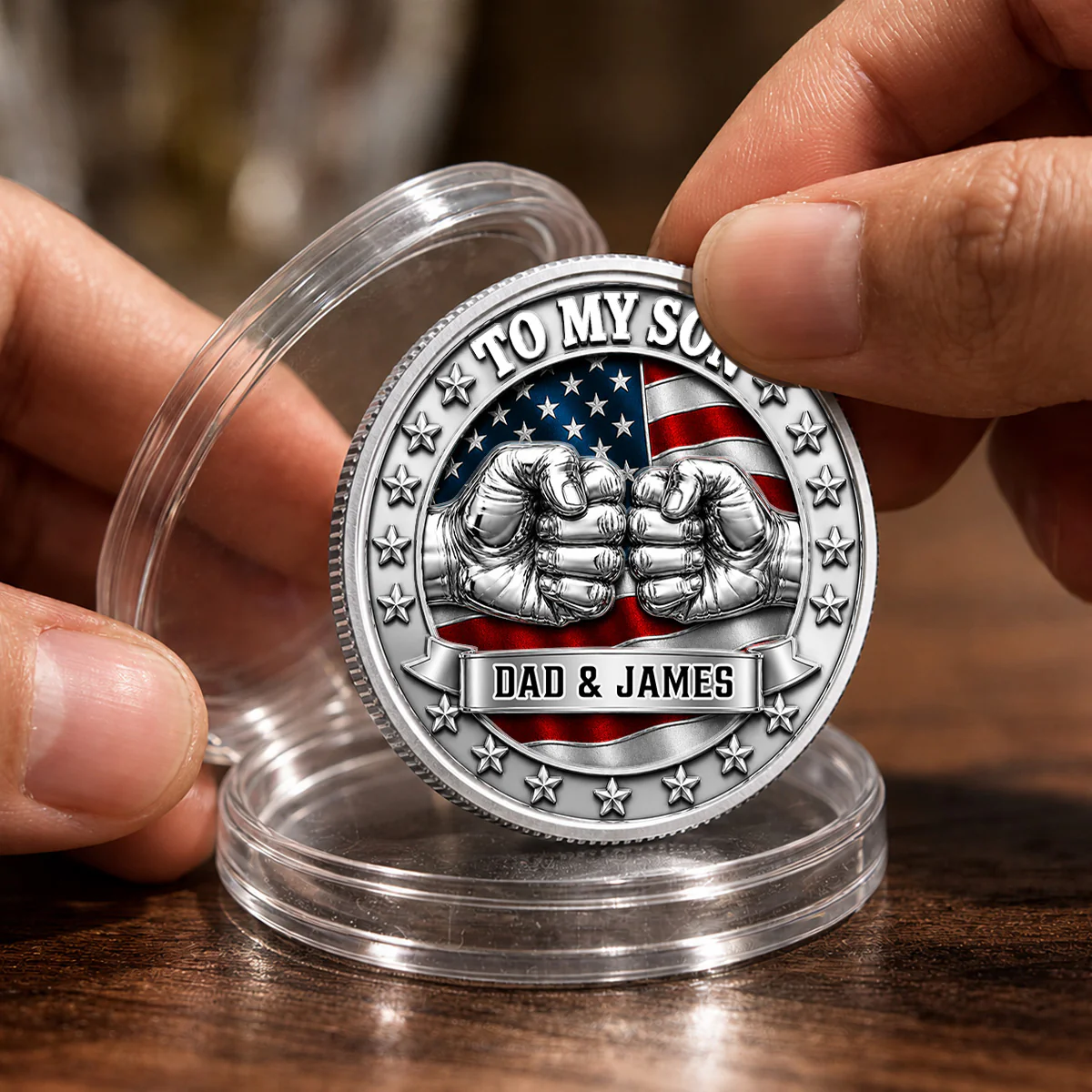 Never Forget I Love You - Personalized Custom Commemorative Keepsake Coin - Image 3