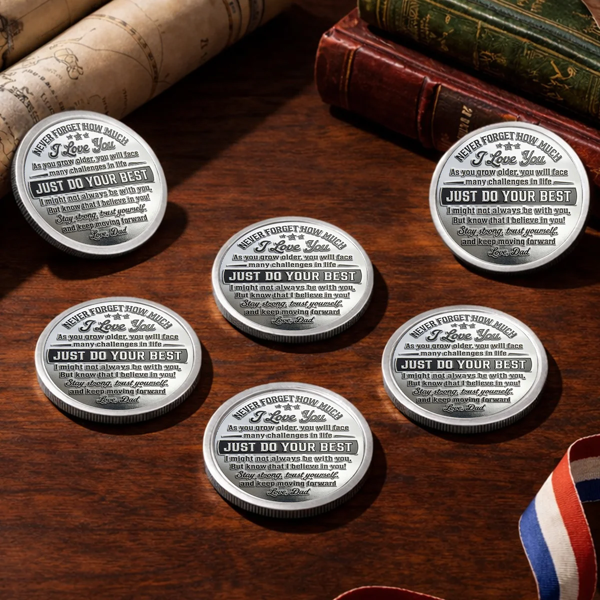 Never Forget I Love You - Personalized Custom Commemorative Keepsake Coin - Image 5