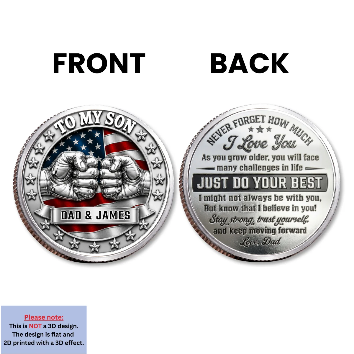 Never Forget I Love You - Personalized Custom Commemorative Keepsake Coin - Image 8