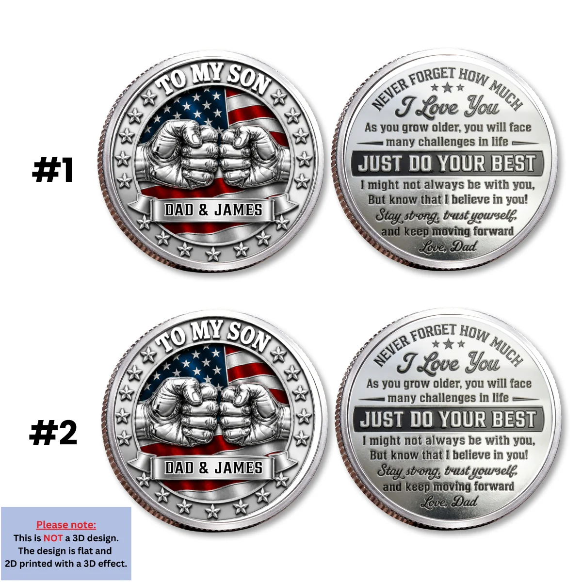 Never Forget I Love You - Personalized Custom Commemorative Keepsake Coin - Image 9