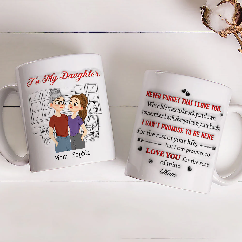 Never Forget That I Love You Daughter - Personalized Custom 3D Inflated Effect Mug - Image 3