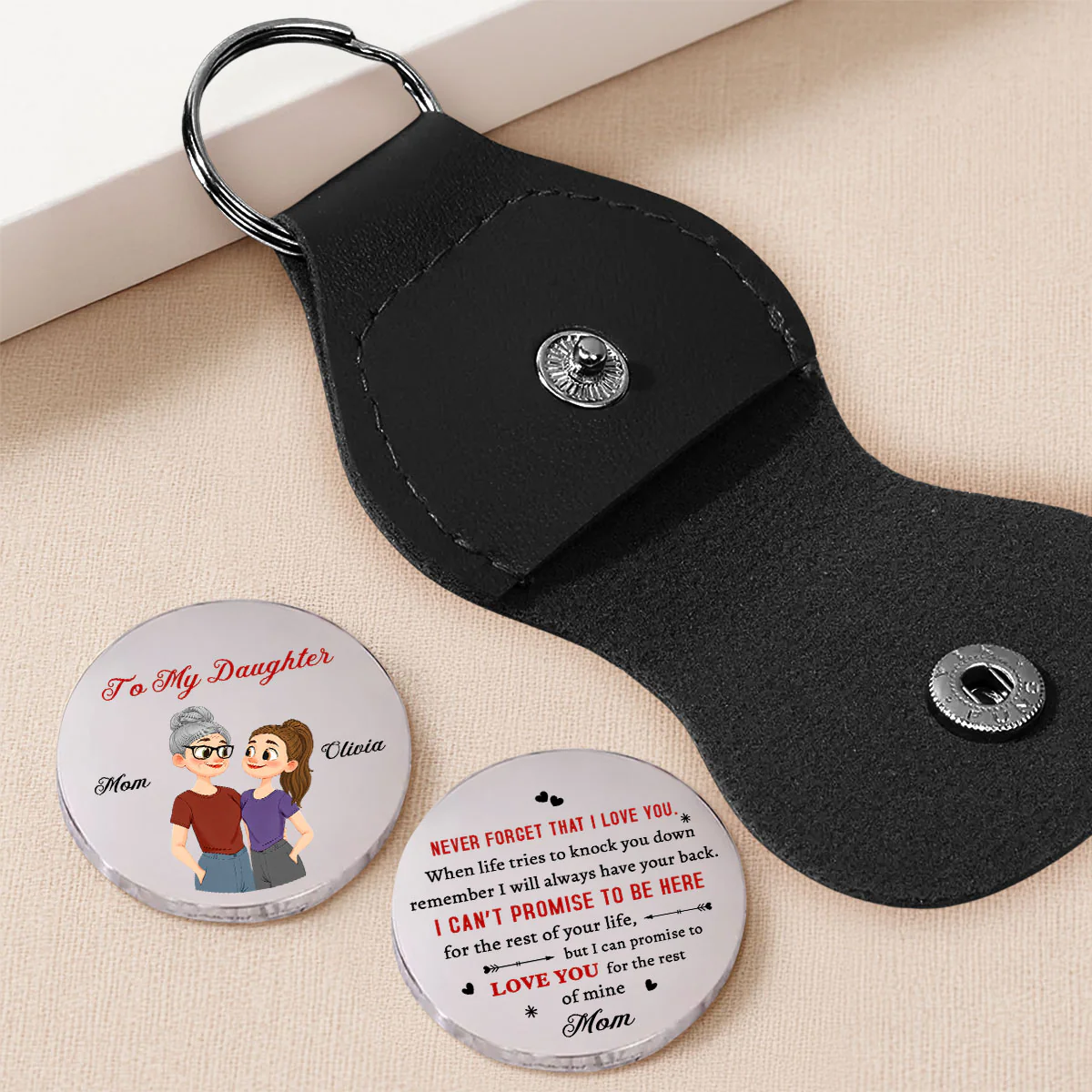 Never Forget That I Love You Daughter - Personalized Custom Pocket Hug - Image 4