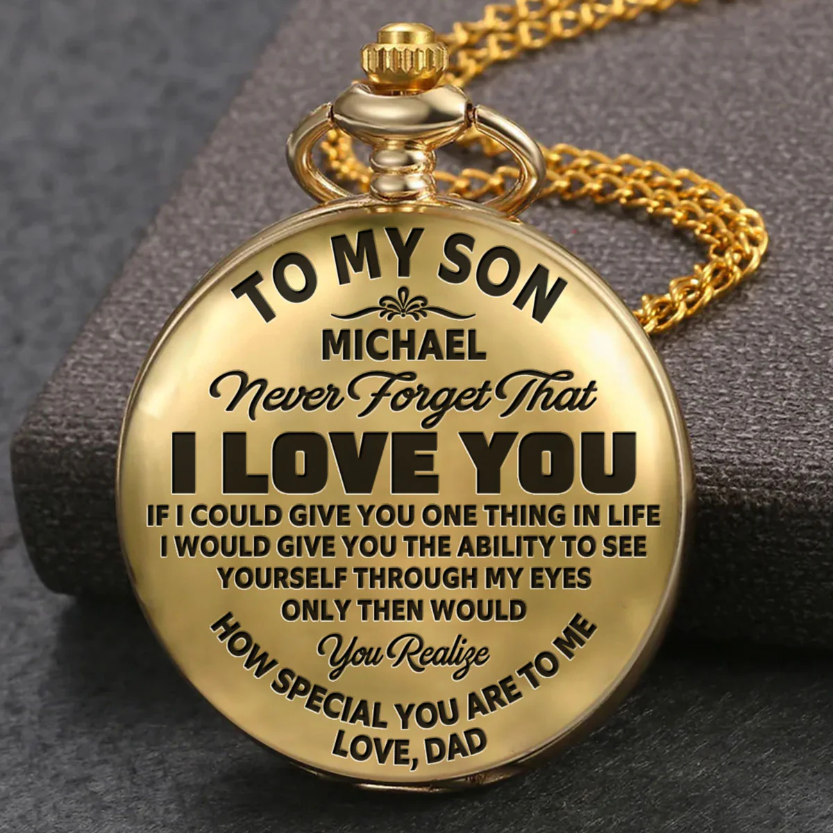 Never Forget That I Love You - Personalized Custom Pocket Watch