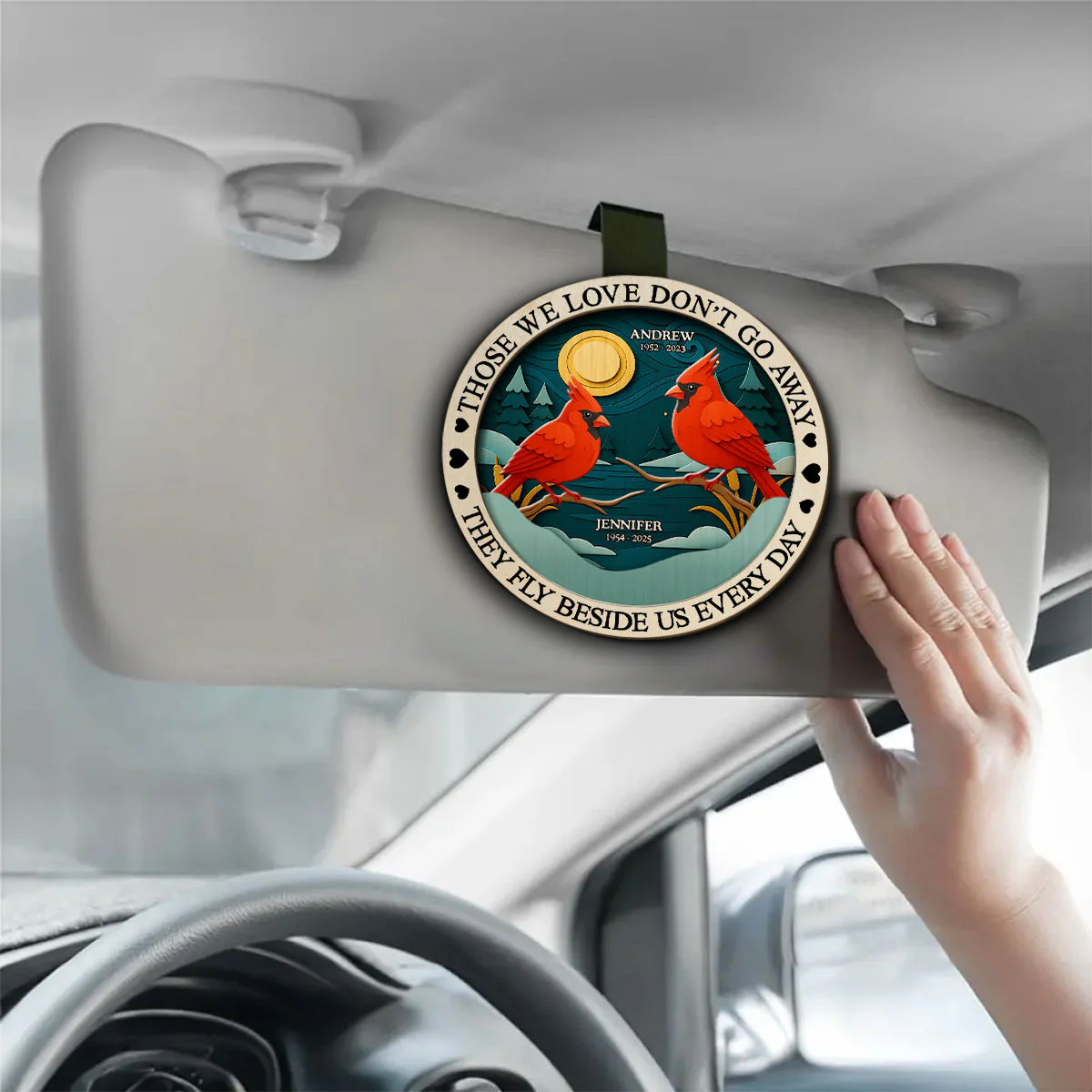 Never Gone From Me - Personalized Custom Car Visor Clip - Image 2