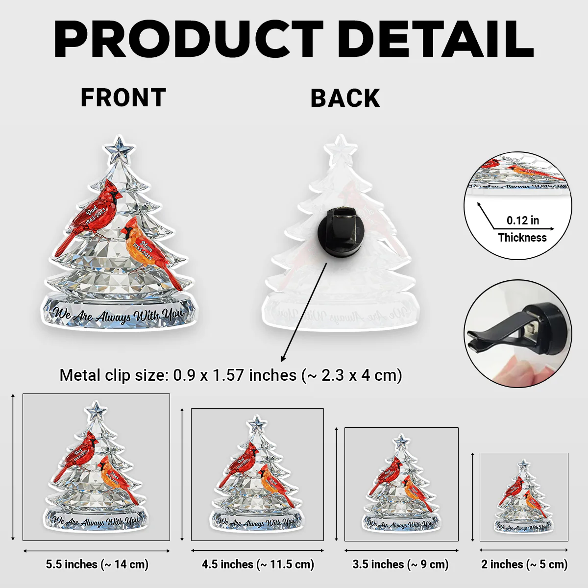 Never Leave Your Side - Personalized Custom 3D Effect Car Vent Clip - Image 4