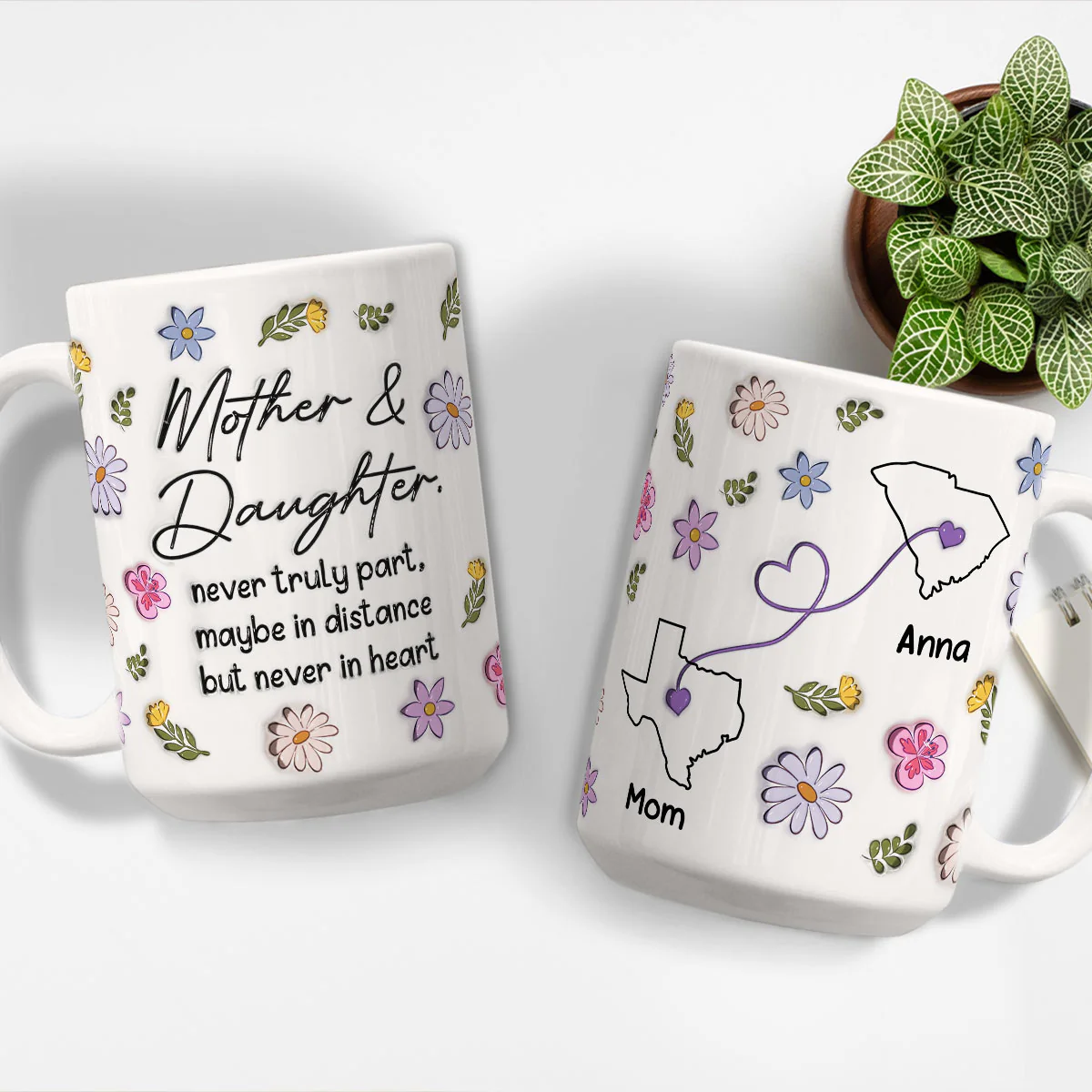 Never Truly Part - Personalized Custom 3D Inflated Effect Mug - Image 4