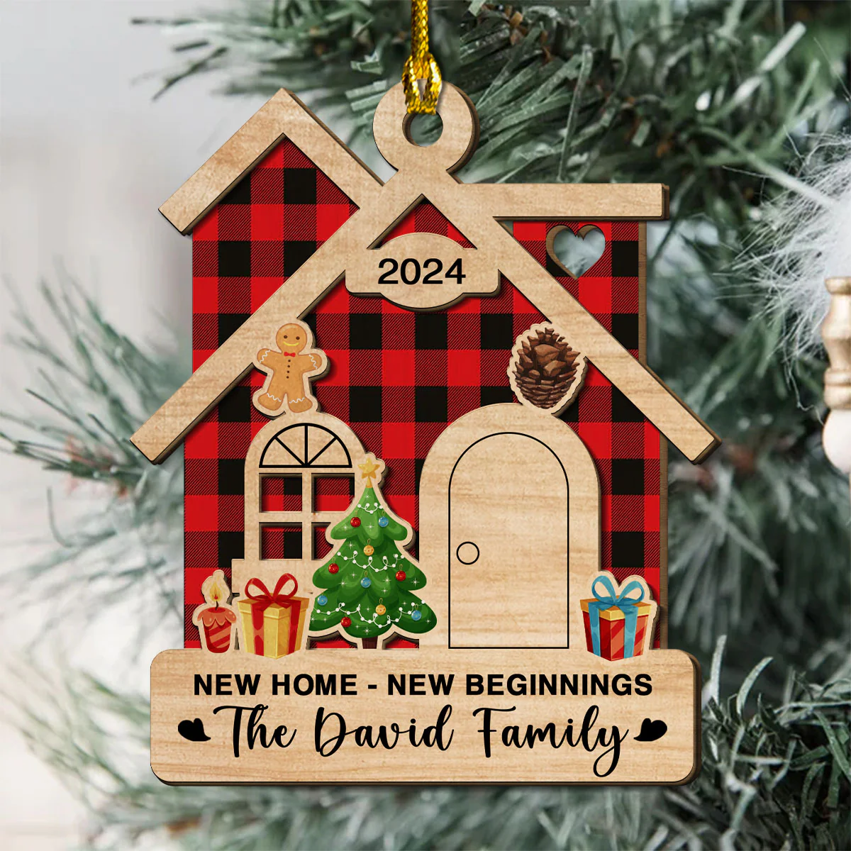 New Beginnings - Personalized Custom 2-Layered Wood Ornament - Image 2