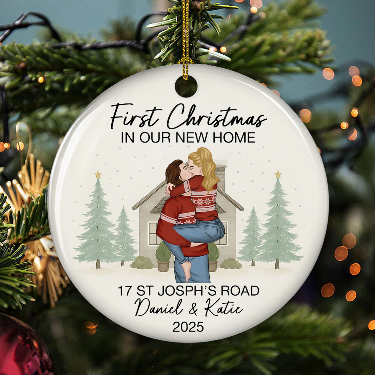 New Home Christmas Memory - Personalized Custom Ceramic Ornament - Image 4