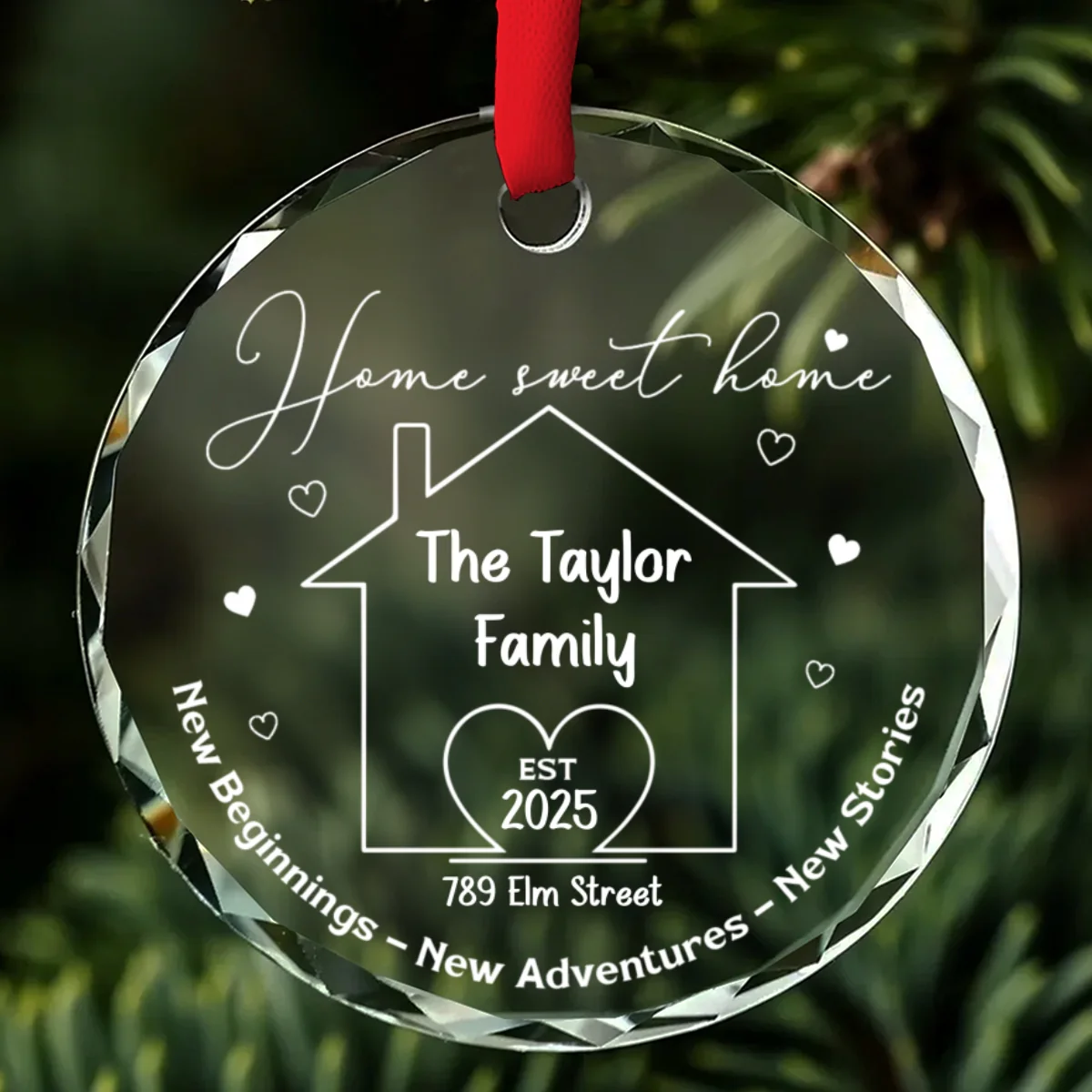 New Memories Begin Right Here - Personalized Custom Glass Ornament - Image 6