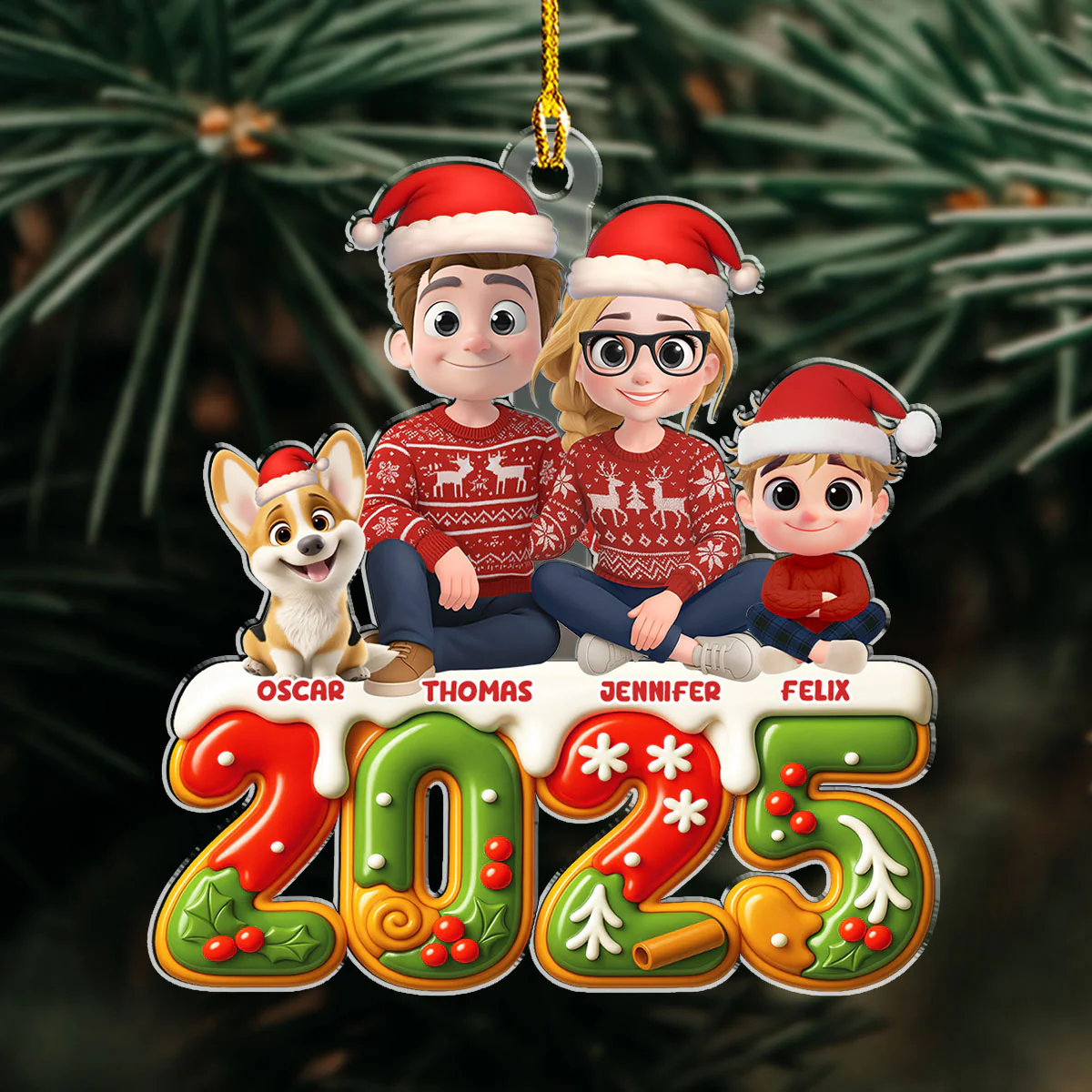 Next To Each Other - Personalized Custom 3D Effect Acrylic Ornament - Image 2