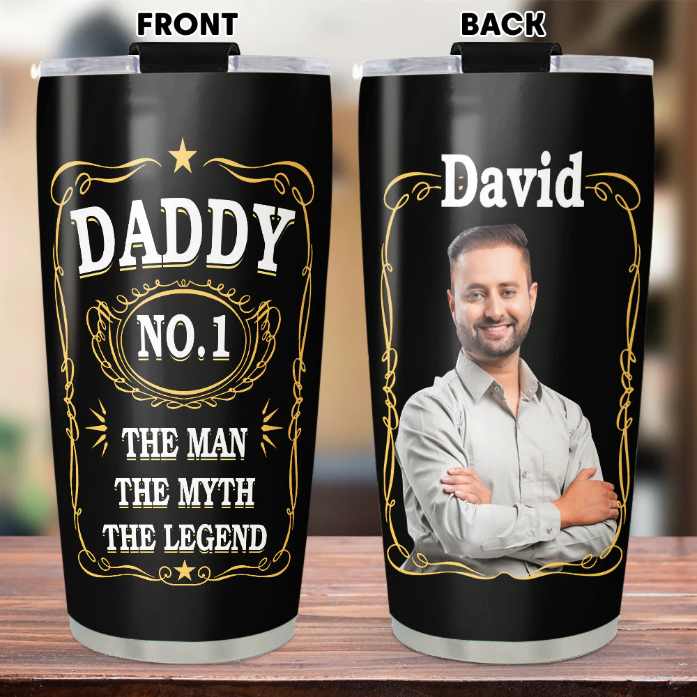 No 1 Dad - Personalized Custom Tumbler - Image 3