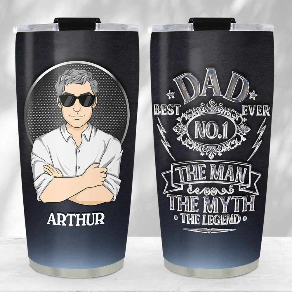 NO.1 Dad - Personalized Custom Tumbler - Image 4