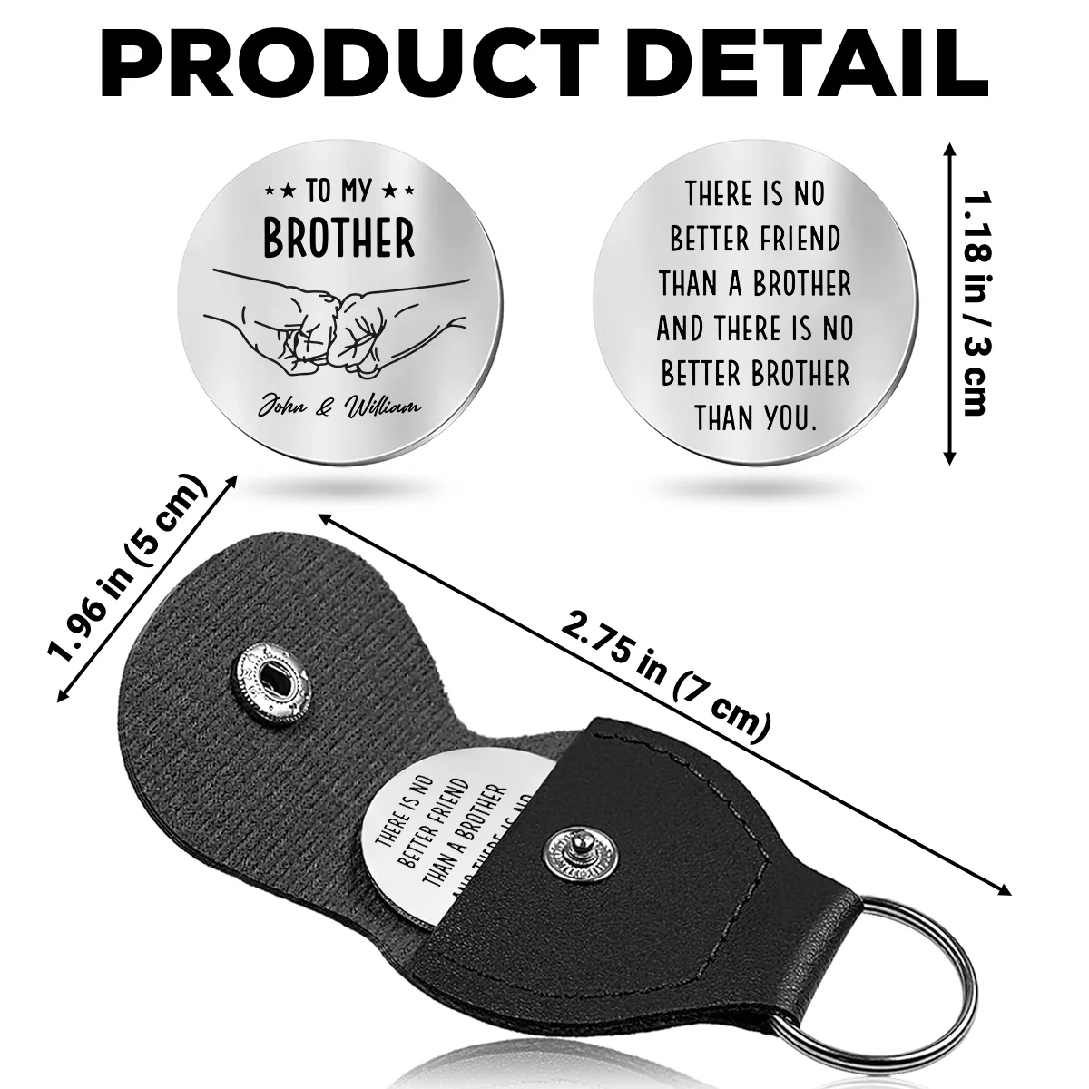 No Better Brother Than You - Personalized Custom Pocket Hug - Image 5