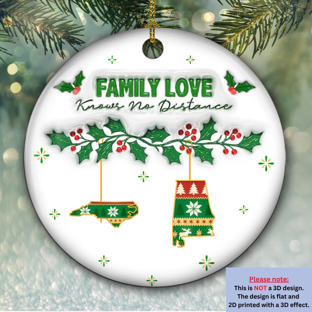 No Distance Known - Personalized Custom 3D Inflated Effect Ceramic Ornament - Image 6