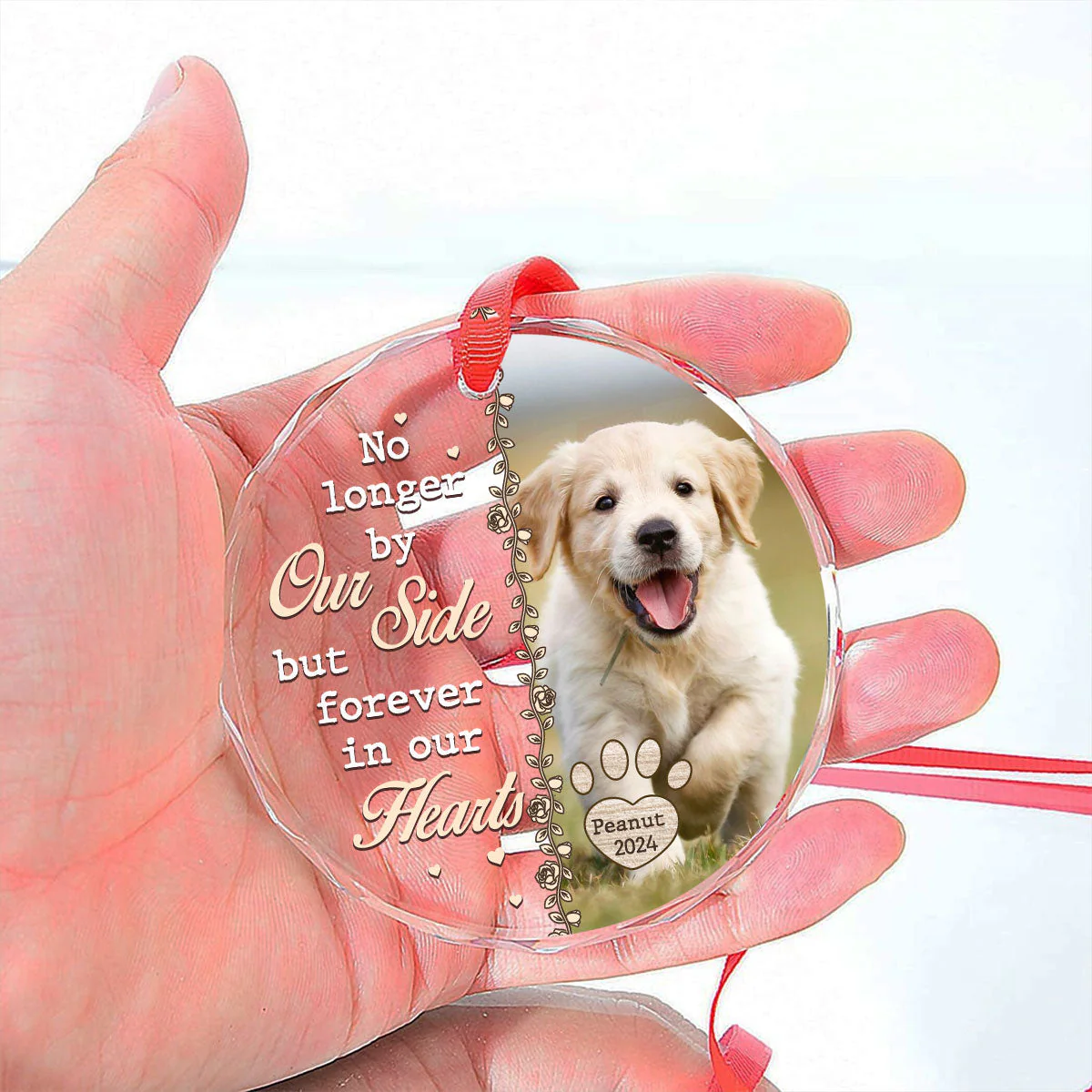 No Longer By Our Side - Personalized Custom Glass Ornament - Image 5