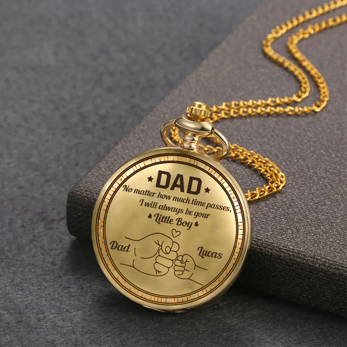 No Matter How Much Time Passes - Personalized Custom Pocket Watch - Image 2