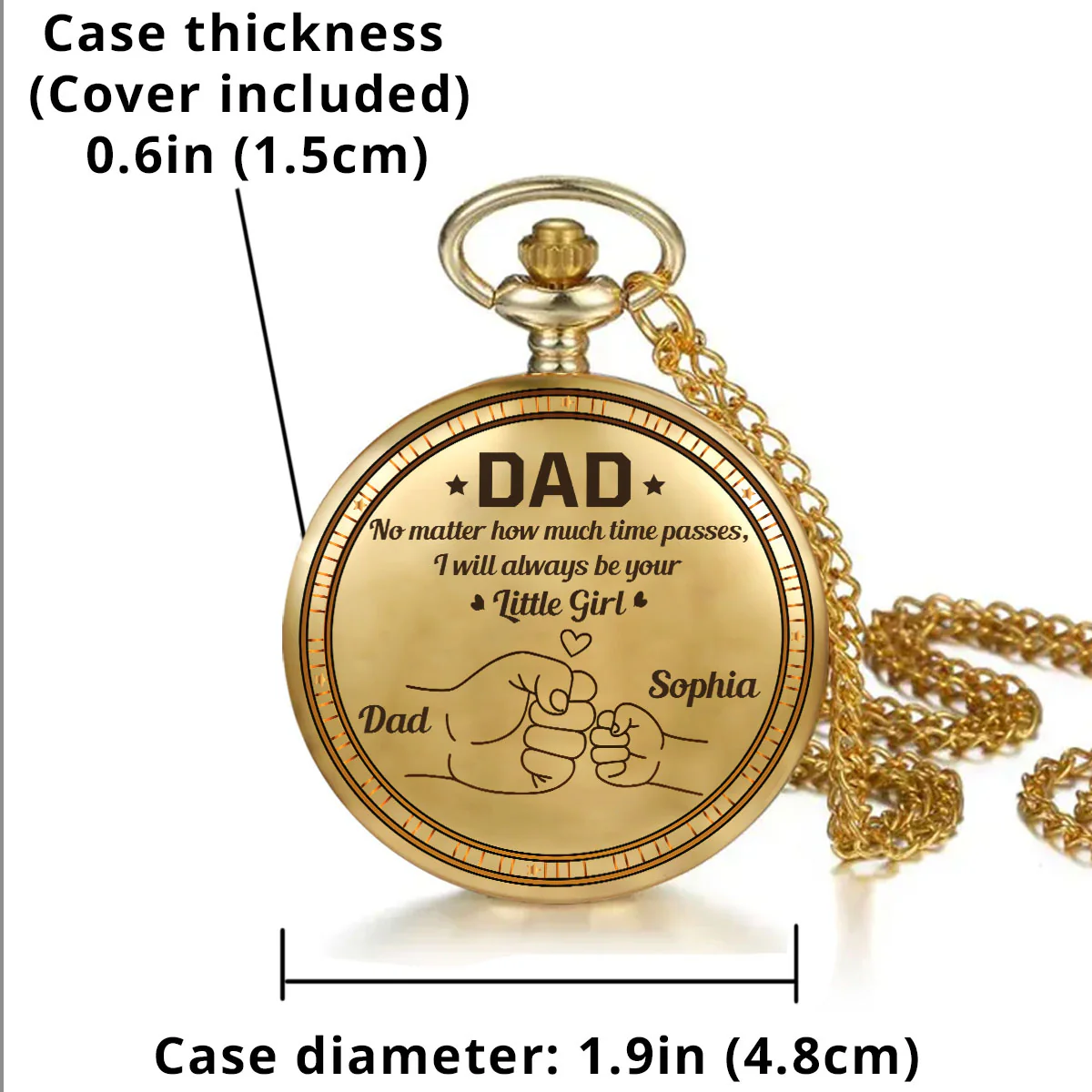 No Matter How Much Time Passes - Personalized Custom Pocket Watch - Image 5