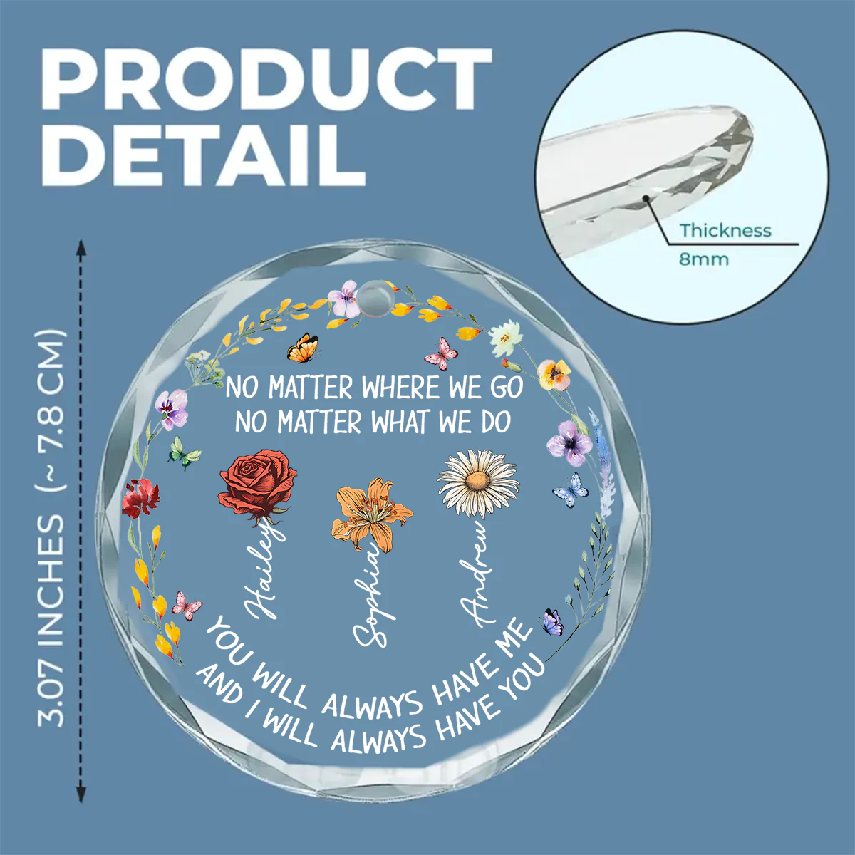 No Matter - Personalized Custom Glass Ornament - Image 6