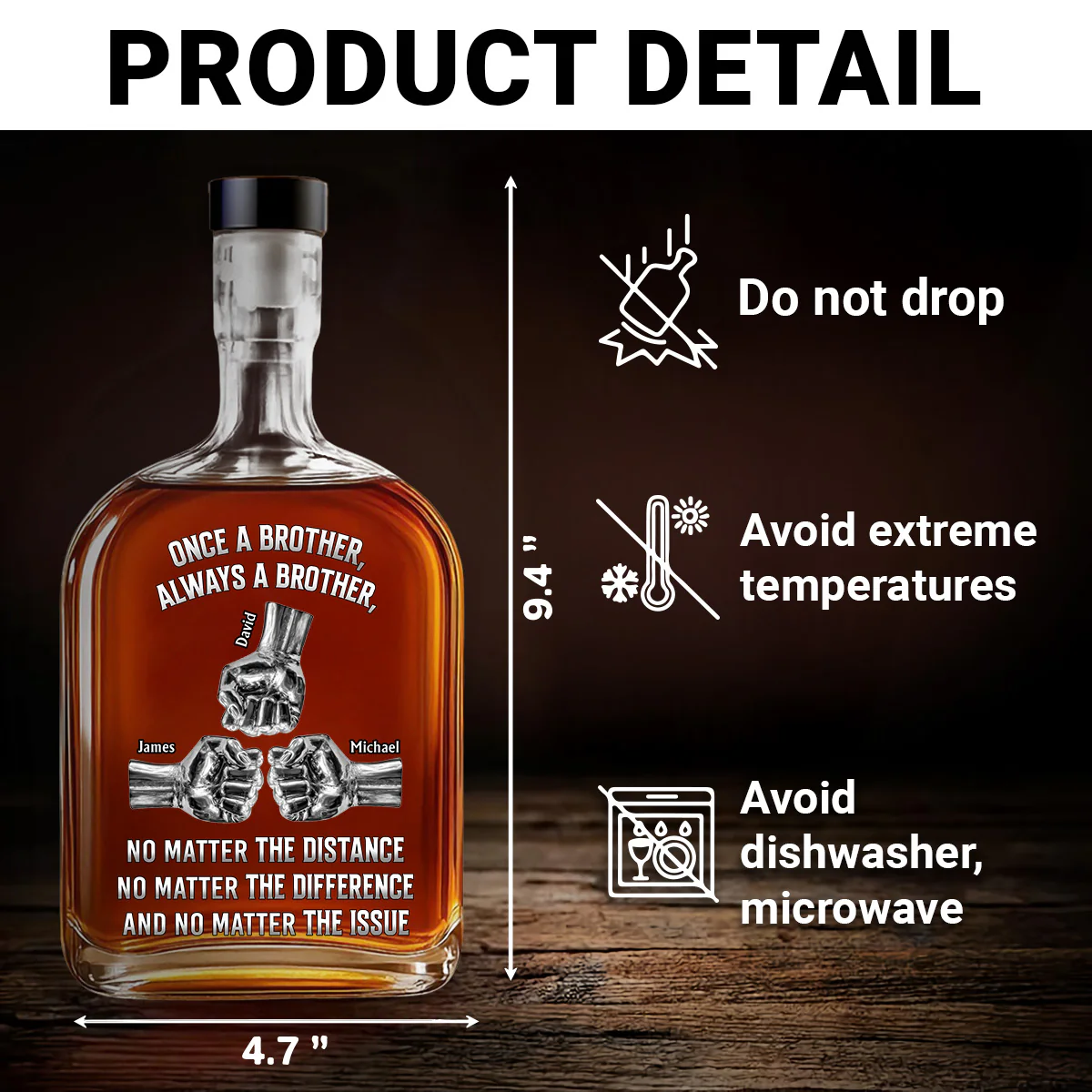 No Matter The Issue - Personalized Custom Spirits Decanter - Image 4