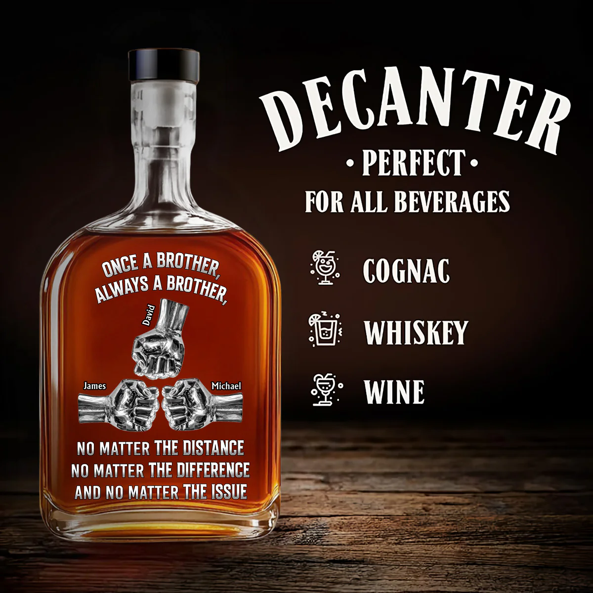 No Matter The Issue - Personalized Custom Spirits Decanter - Image 5
