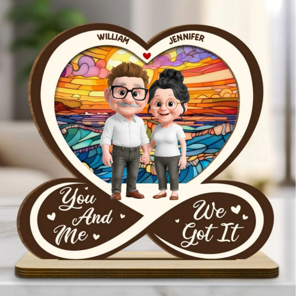 No Matter What I Love You - Personalized Custom 2-Layer Wood Plaque With Flat Base - Image 7