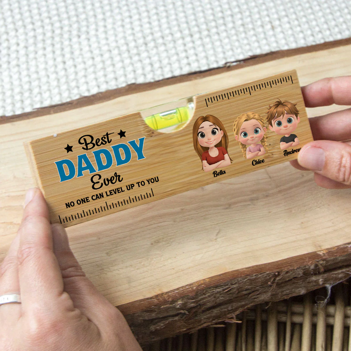 No One Level Up To You - Personalized Custom Wooden Spirit Level Bottle Opener - Image 2