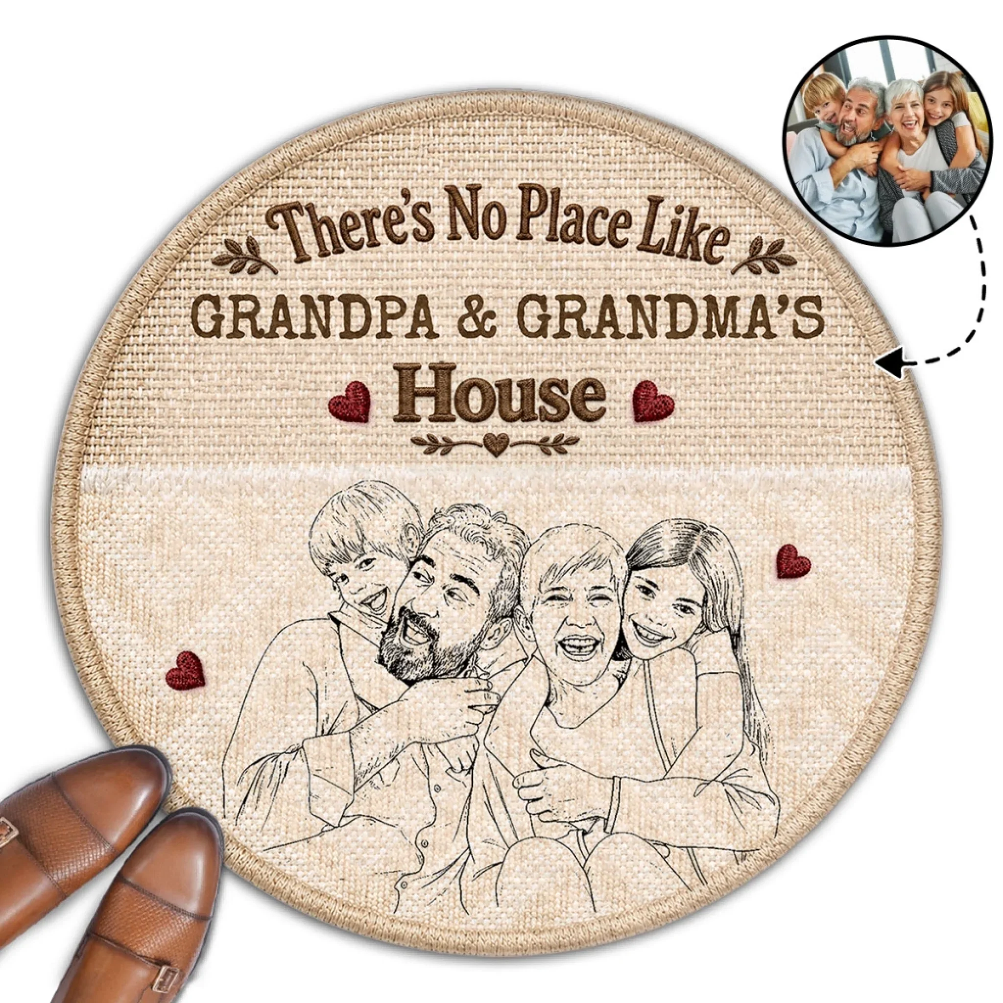 No Place Like Grandparent House - Personalized Custom Doormat