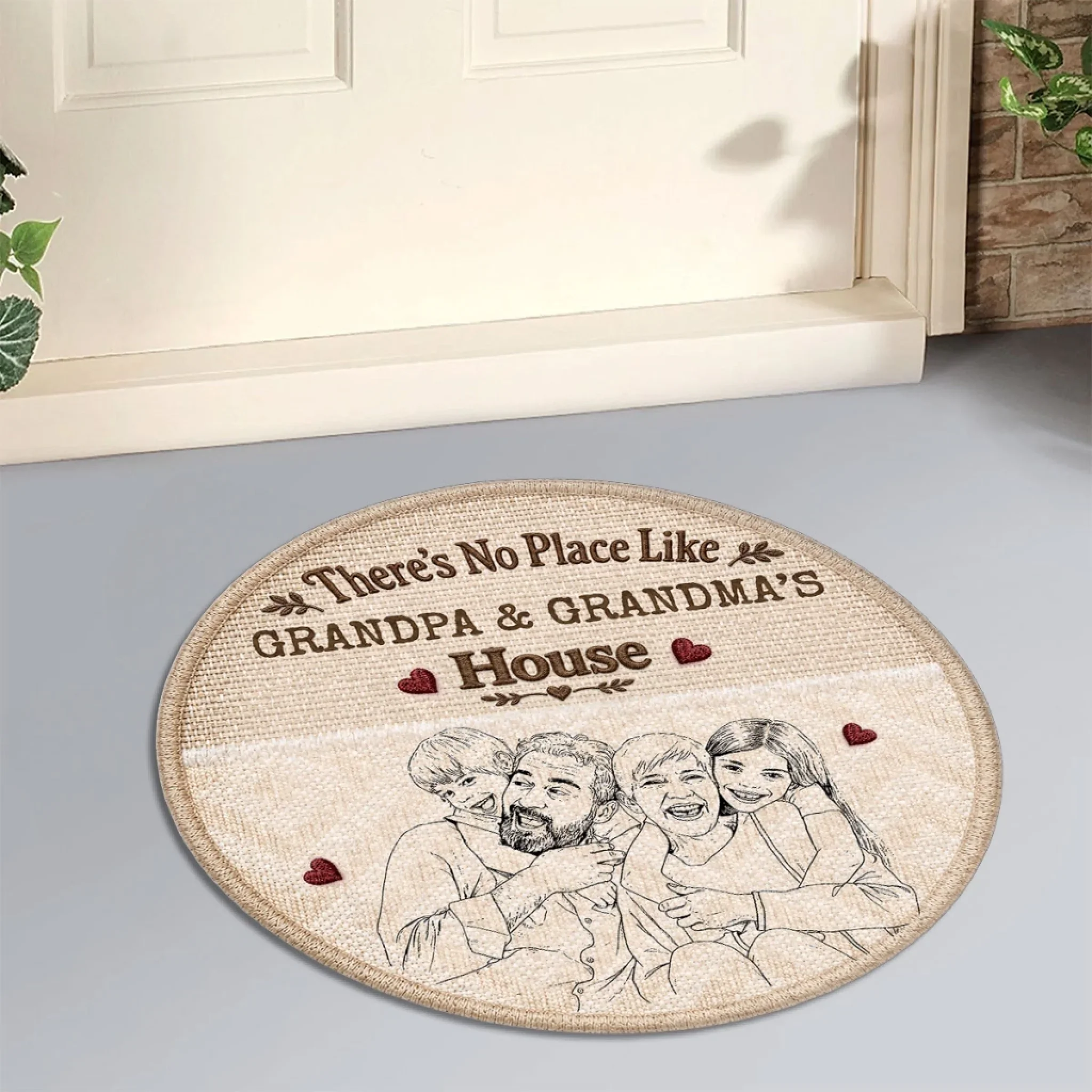 No Place Like Grandparent House - Personalized Custom Doormat - Image 3