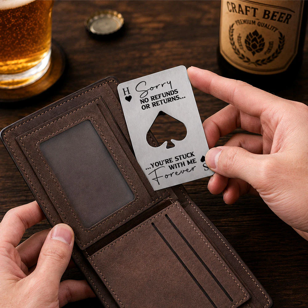 No Refunds Or Returns - Personalized Custom Ace Of Spades Bottle Opener - Image 5